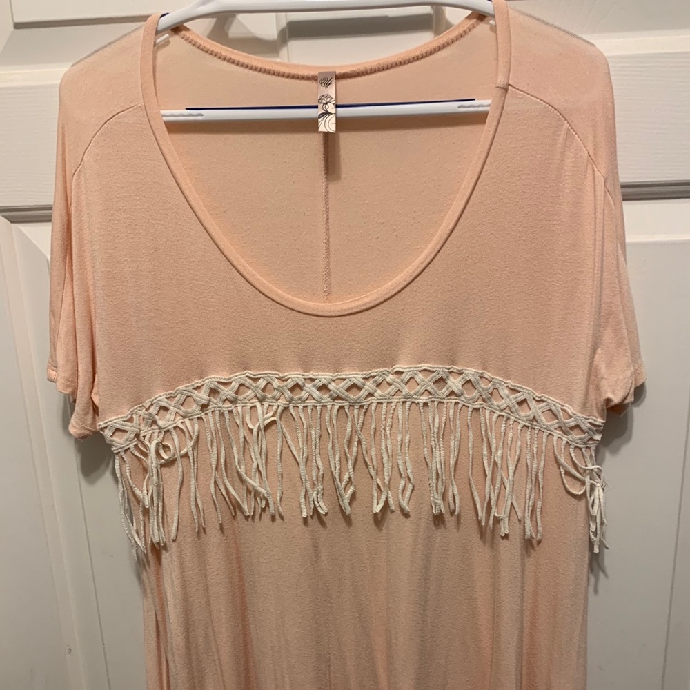 Pink top with tassels